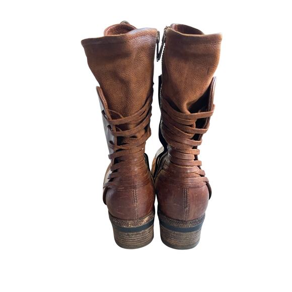 AS98 Chet Katarina Brown Cognac Leather Mid Calf Boot Size EU 41 US 10 - Picture 5 of 11
